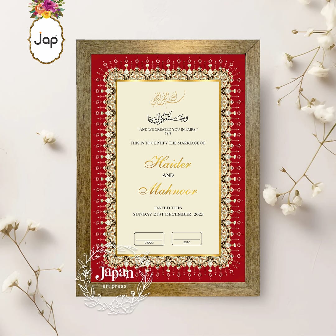 Royal Red Nikah Nama