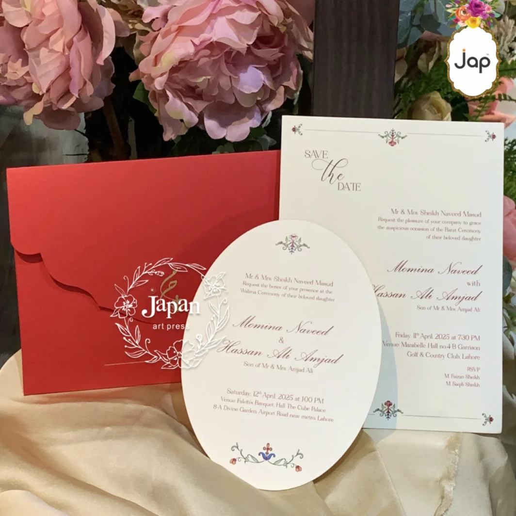 Minimal Red & White Invite