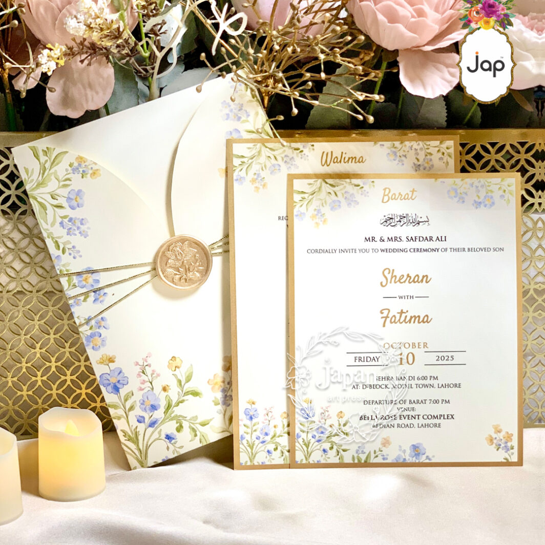 Blossom Gold Wax Seal Invitation
