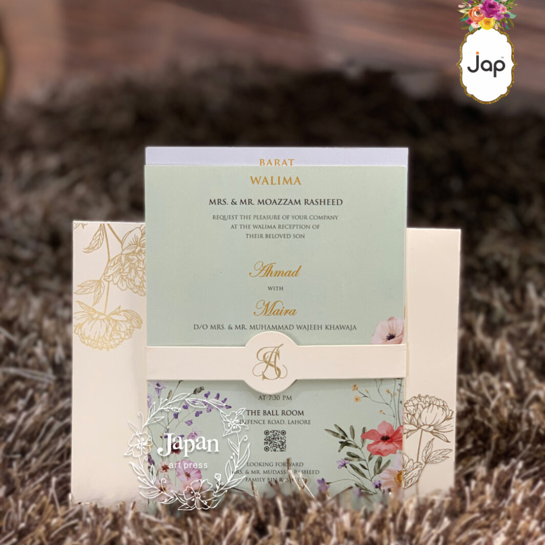 Luxury Floral Belly Band Invitation
