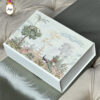 Enchanted Garden Luxury Box Wedding Card featuring scenic landscape artwork, botanical details, and elegant gold lettering.